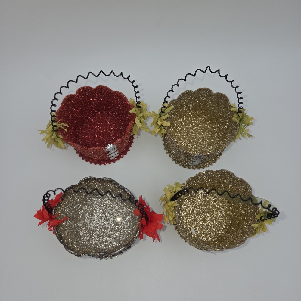 Lots of 5 Wendy Addison Original Gift Basket Paper Mache Christmas Decoration - Picture 8 of 8